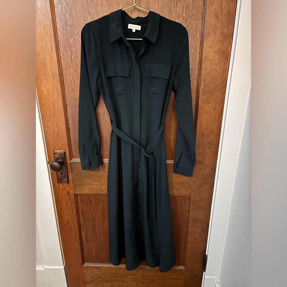 Warehouse Green Long Sleeve Dress